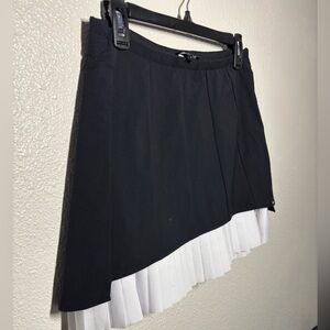 PXG Black and White Asymmetrical A-Line Mini Skirt